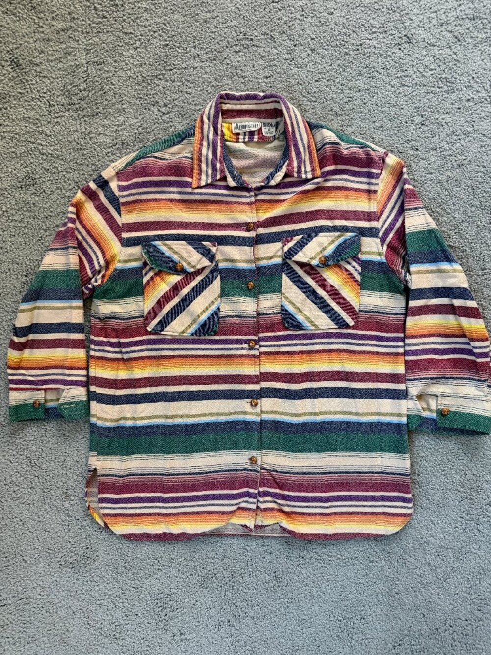 Vintage 90s Aeropostale Serape Blanket Stripe Shirt Mens Medium WPL 8046 Macy's